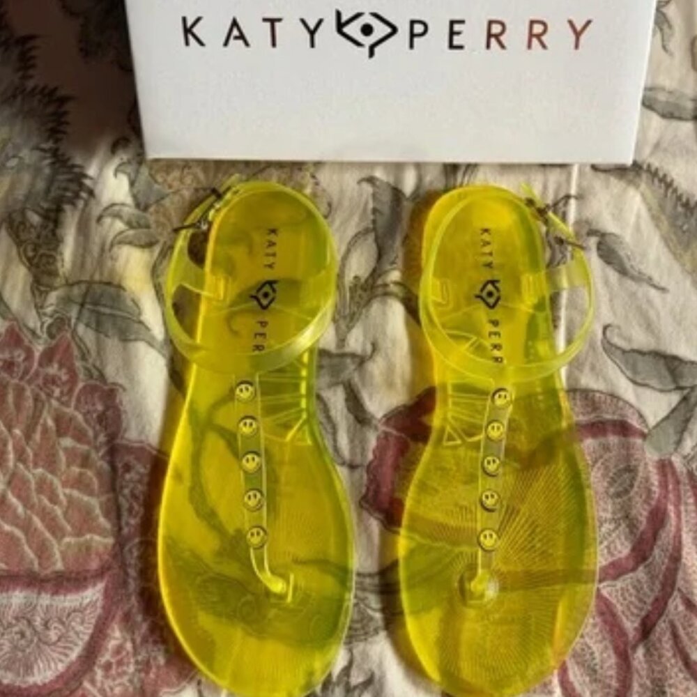 Katy Perry collection Geli thong sandal yellow smiley face